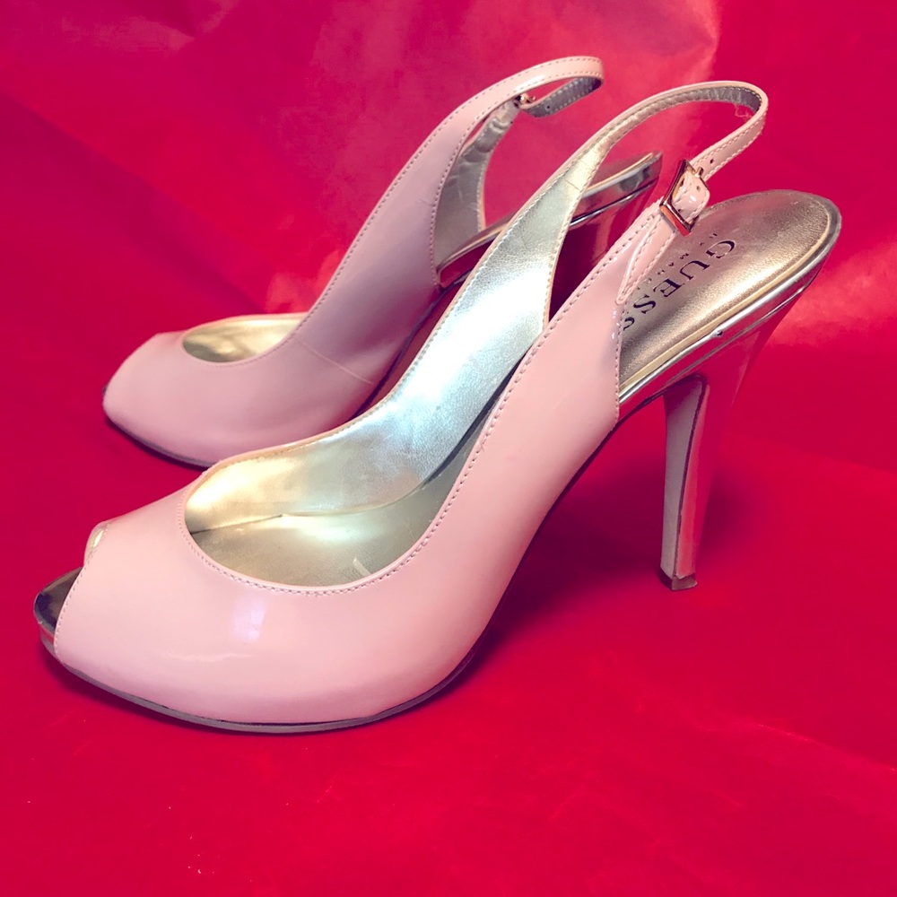 Guess pink peep toes